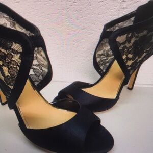 Soda Black Lace Women's Heels